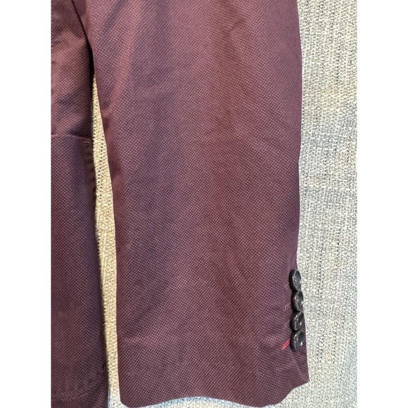 Bugatti Mens 42  Two Button Blazer Sports Coat Suit Jacket Maroon With Blue Line - Picture 3 of 16
